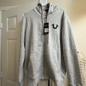 (sold) Grey True Religion Zip Up Medium
